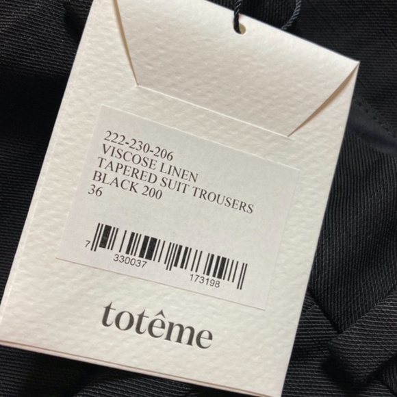 Toteme Tapered Suit Trouser NWT Linen Viscose- Black - Size 36 / M US - Picture 11 of 11